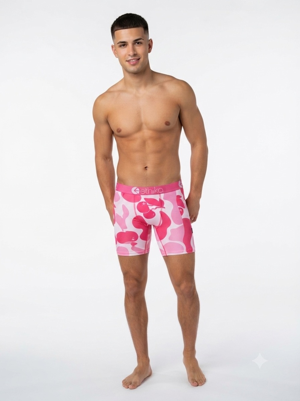 NWT Ethika The Staple Pink Cherry Camo Boxer Briefs Size L